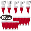 Christmas Tableware Bag Holder Mini Christmas Hat Fork Knife Cutlery Bag Xmas Ornament Decor Merry Christmas Decoration Qme 5pcs
