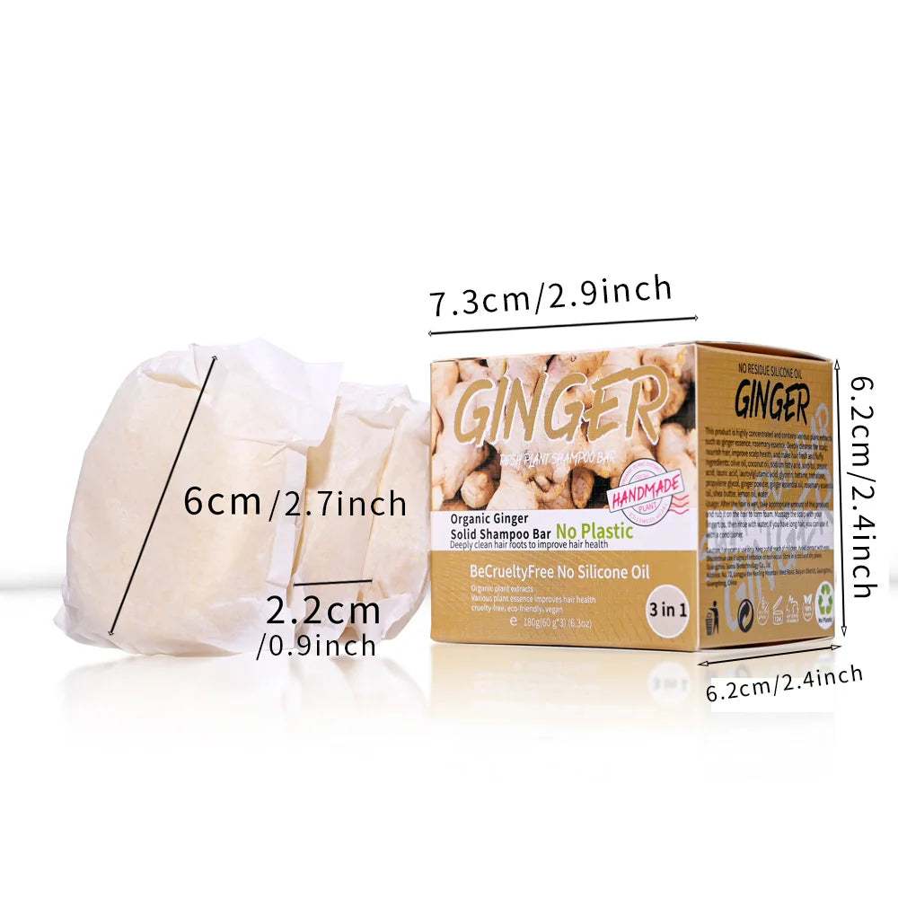 Ginger Shampoo Soap Oil Control Refreshing Solid No Silicone Residue Qme