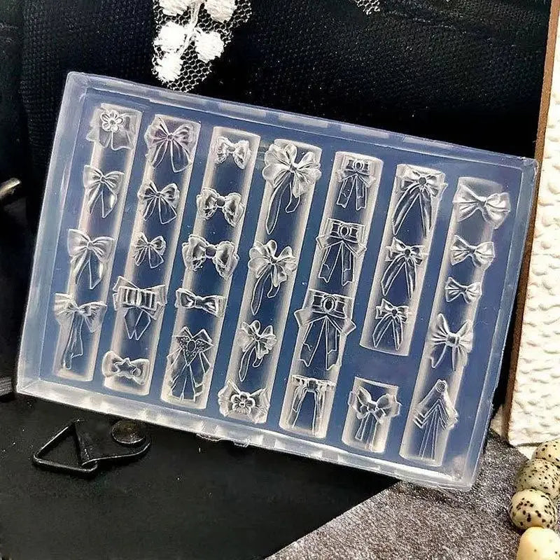 3D Silicone Transparent Nail Mold Lotus Leaves Nails Carving Mold Template DIY Nail Art Decoration Manicure Design Tools Qme style 4
