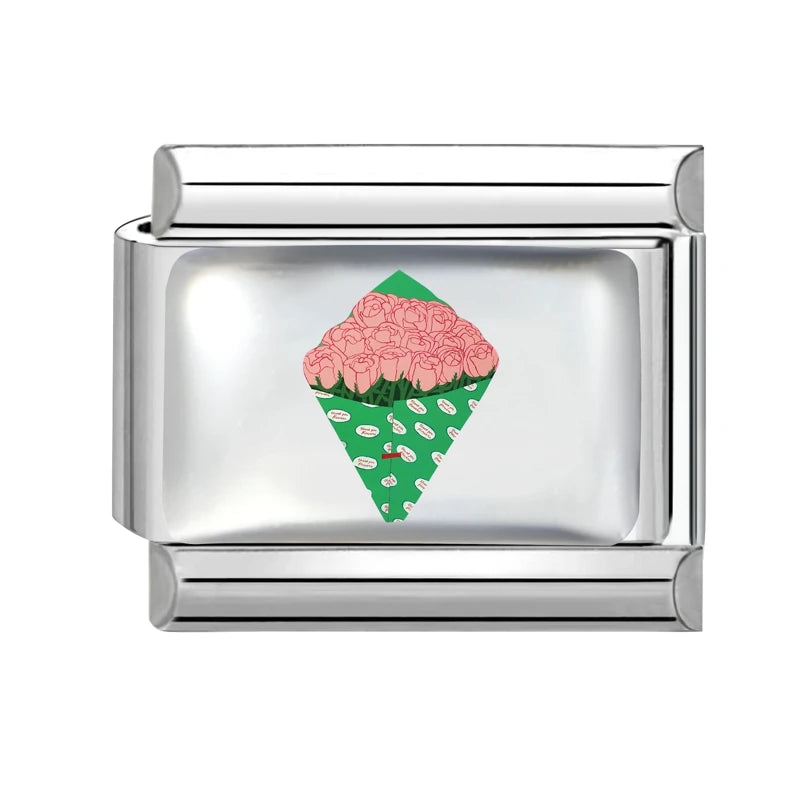 Y2K Attractive Purple Butterfly Colorful Flower Italian Charm Link