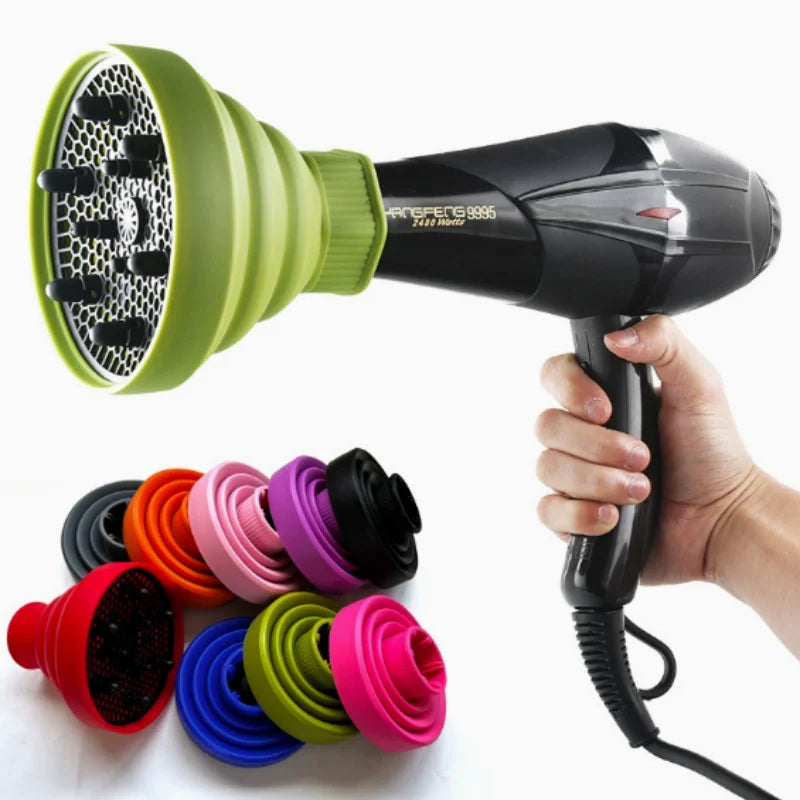 Universal Silicone Hairdryer Diffuser Cover Scalable Hair Drying Tool with Temperature Resistant Dispersing for Salon Qme