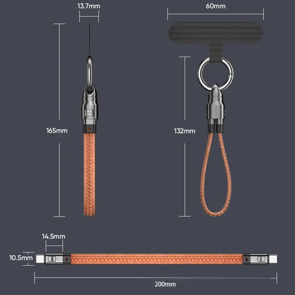 PD240W Keychain Short USB4.0 Data Cable Portable Keychain Kit 40Gbps USB C to Type C Charging Cable for Laptop Xiaomi Iphone Qme