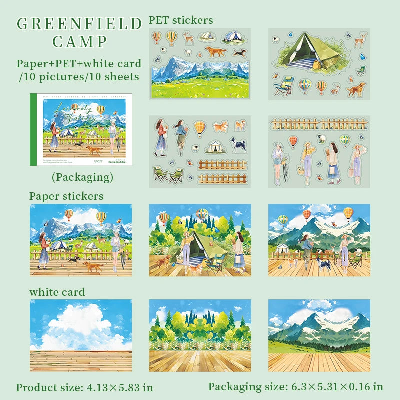 10Sheets Relaxing Holiday Sticker Book Scenic Landscape Theme for Scrapbooking Journaling Decorate Laptop Phone Case DIY Crafts Qme 4