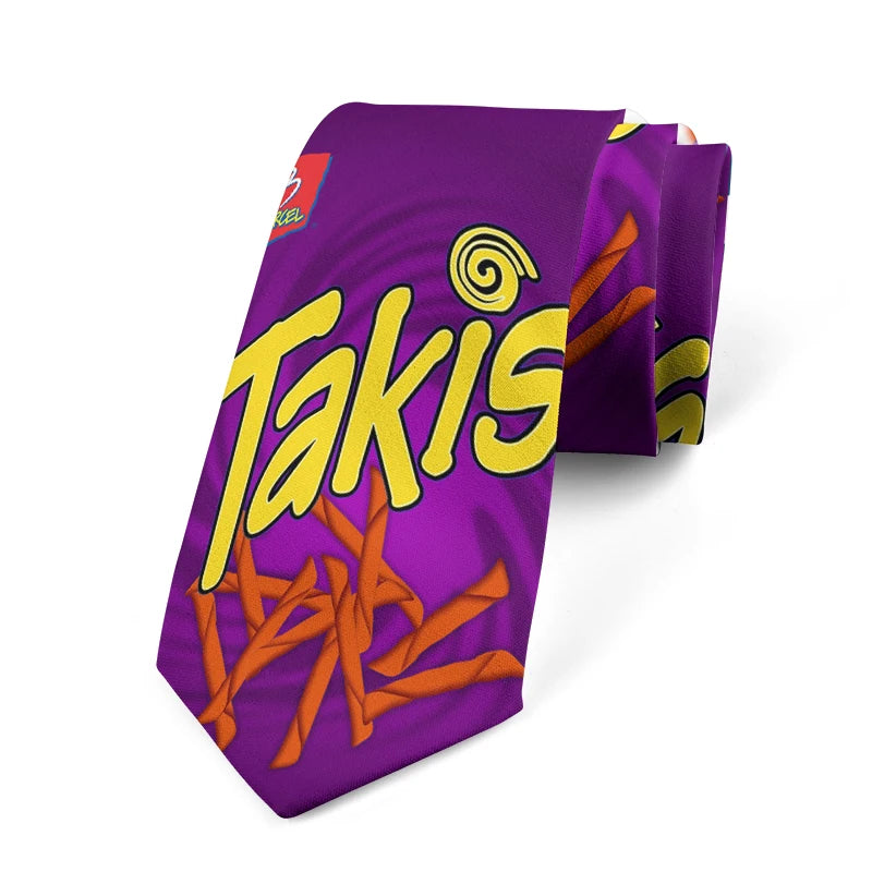 Novelty Interesting Food Printed Tie Fashionable Potato Chips Qme style11