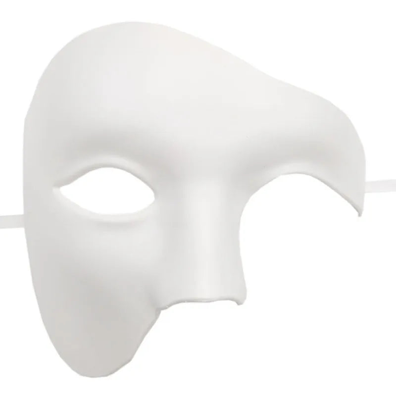 Halloween Masquerade Party Cosplay Steampunk Phantom Plastic Adult Half Face Mask Carnival Festival Bar Opera Stage Costume Prop Qme WHITE