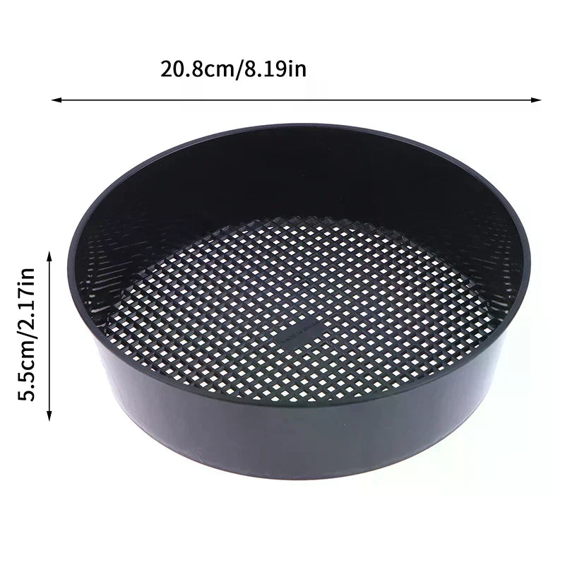 Plastic Soil Sieve Filter Mesh Round Soil Dirt Sifter For Soil Stone Sifting Filtration Home Garden Flower Plant Nursery Tools Qme