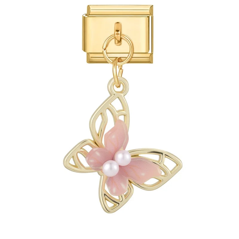 Luxurious Italian Steel Stainless Pendants Inlaid Artificial Zircon
