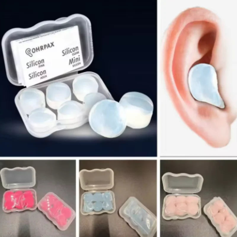 6pcs Silicone Sleeping Ear Plugs Sound Insulation Noise Reduction Earplugs Anti Noise Ear Protection Reusable Earplugs Qme