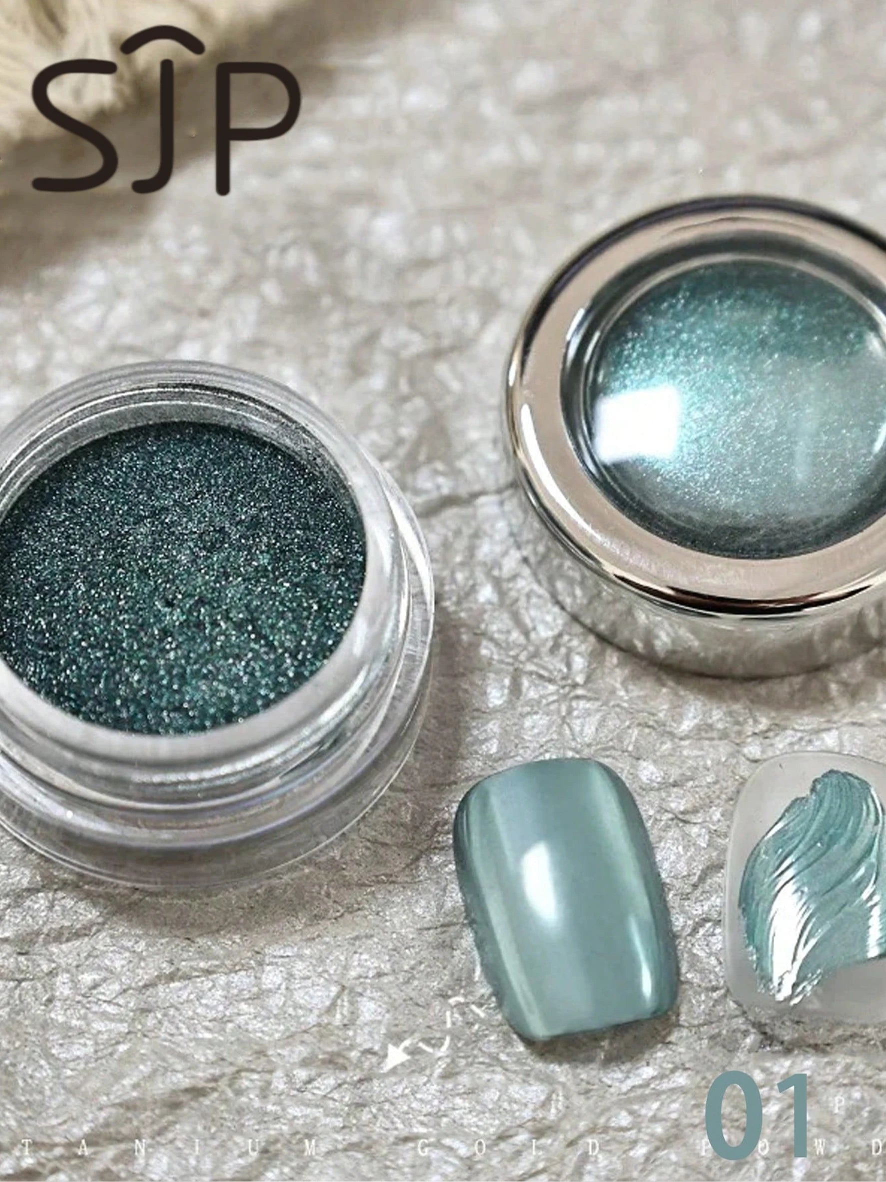 1 Blue Ocean Star Nail Mirror Powder Chrome-plated DIY Art Charm Qme 01