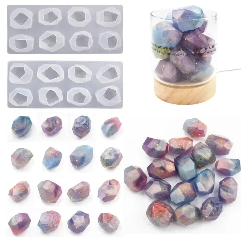 Shiny Crystal Mold Handmade Diy Epoxy Mold Makeable Multiple Ice Cube Silicone Mould Pendant Diamond Decoration Molds Qme