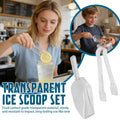 Ice Tongs and Scoop Set Transparent Acrylic Ice Tongs Serving Tongs Food Clip Bread Cake Salad Wave Clamping Design Bar Supplies Qme One Size