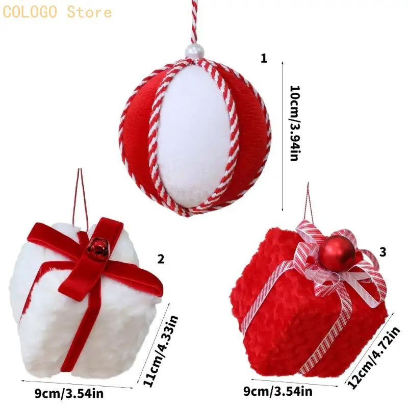 Soft Velvety Christmas Tree Decors Holiday Hanging Ornament Qme