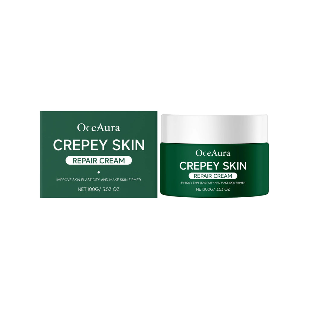 OceAura Crepey Skin Repair Cream Deep Nourishing Anti Wrinkle Sagging Reduction Elasticity Restoring Smoothing Skin Care Lotion Qme 100G 100g