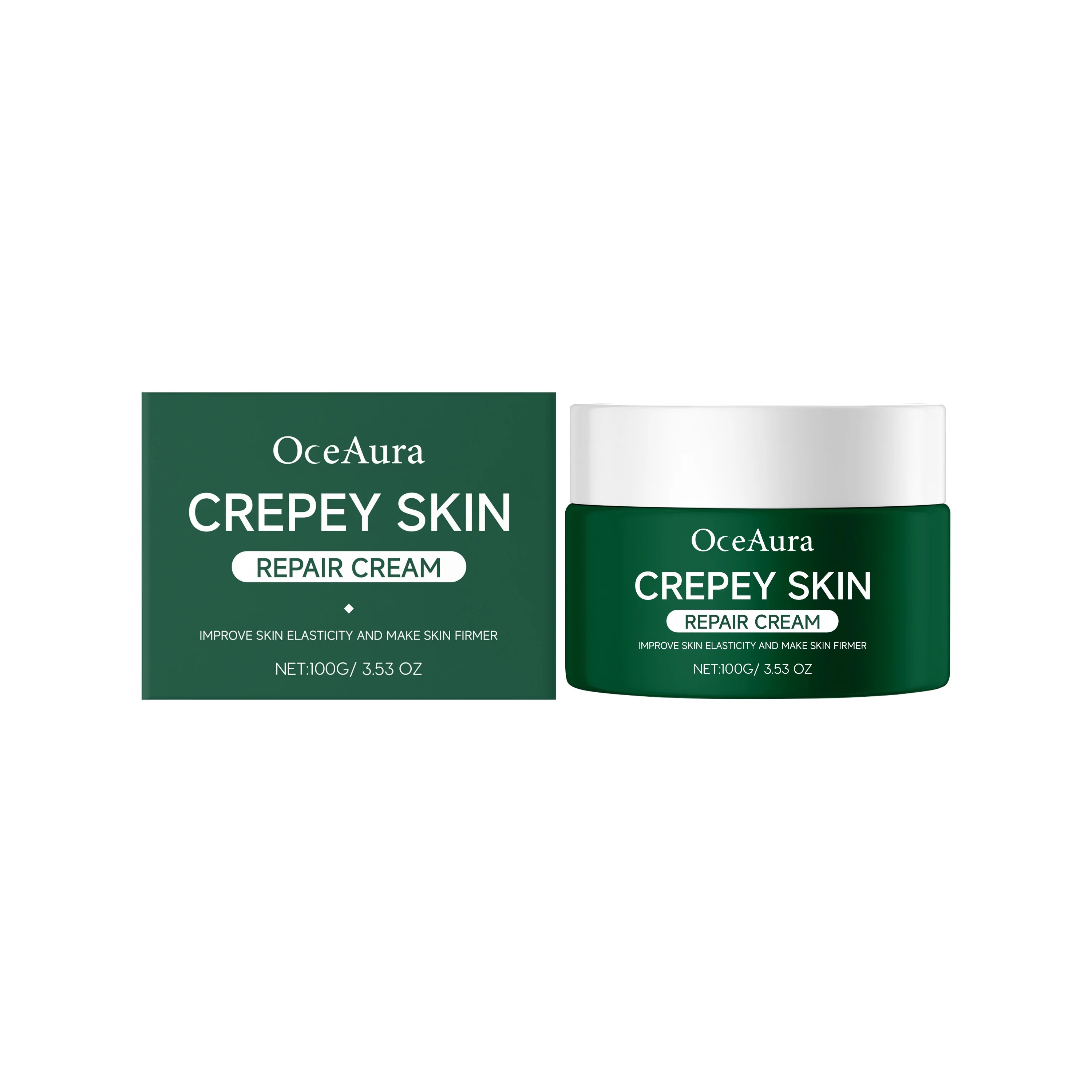 OceAura Crepey Skin Repair Cream Deep Nourishing Anti Wrinkle Sagging Reduction Elasticity Restoring Smoothing Skin Care Lotion Qme 100G 100g