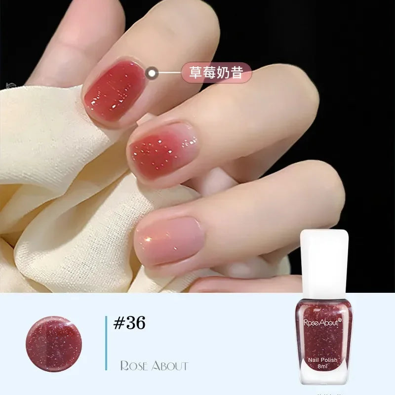 40 Colors Nail Gel No Bake Water-based Nail Polish Glitter Sequins Long-lasting Tearable Healthy Tearable Quick-drying Qme 36
