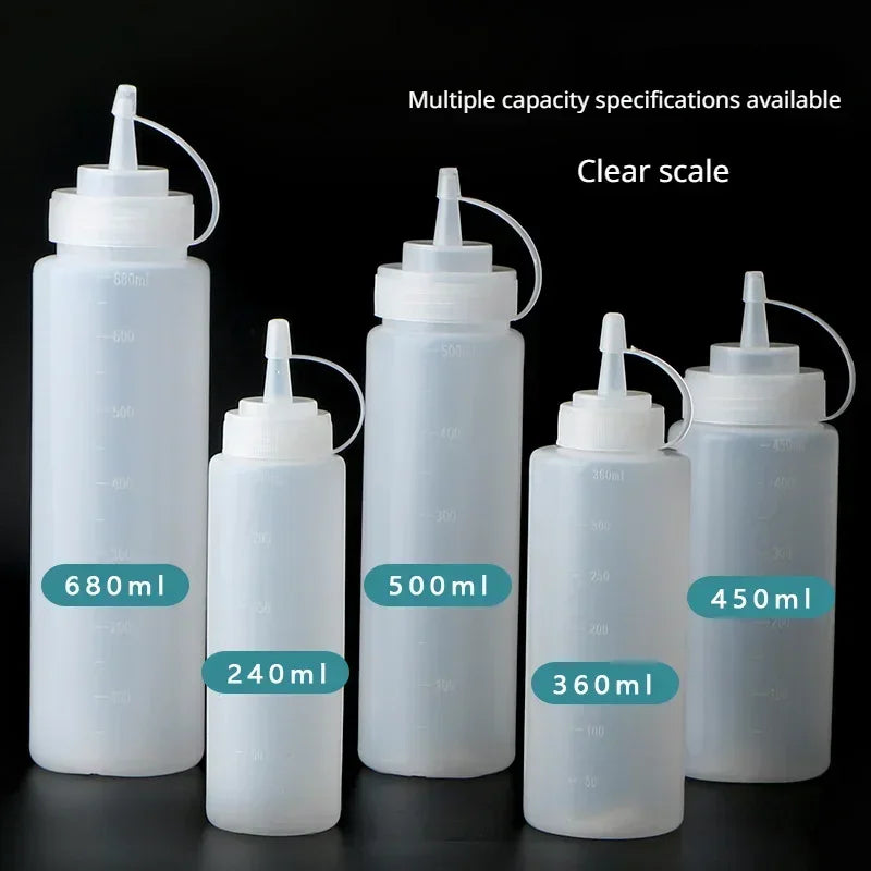240 360 450 500 Squeeze Condiment Bottles Cap Lids Ketchup Mustard Qme