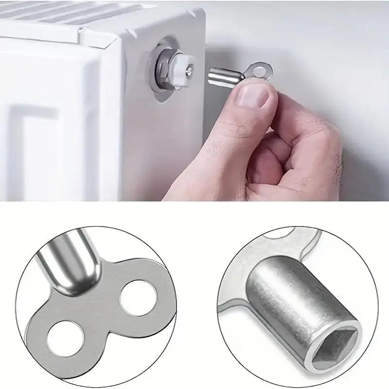 1/2Pcs Zinc Alloy Radiator Key, For Bleeding Air From Radiators,Square Socket Air Vent Valve Tool ,Heating Systems Accessories Qme