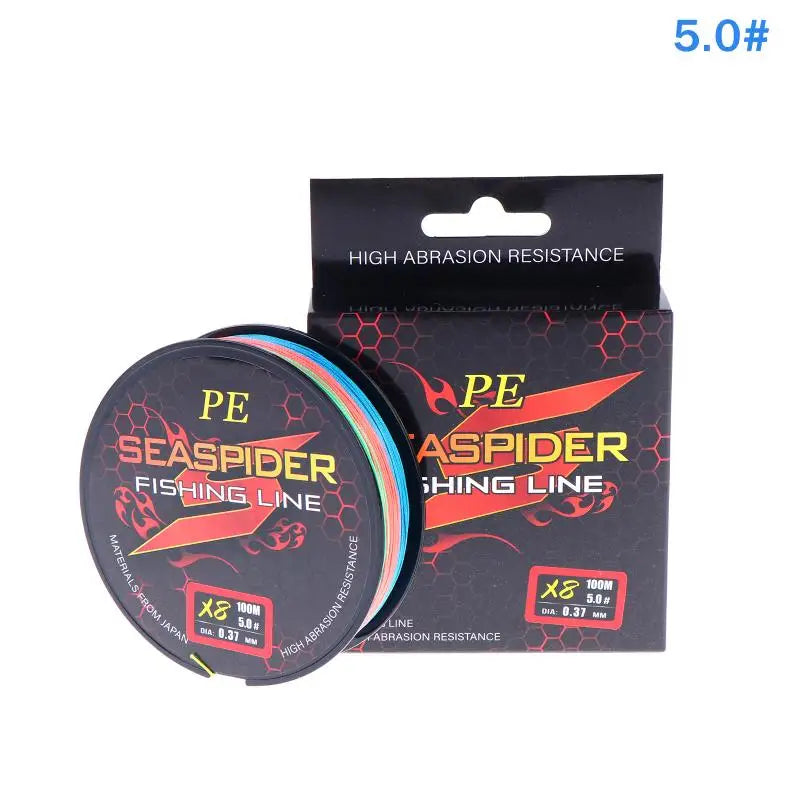 8 Strands 100M PE Braided Fishing Line Multifilament Lines Sea Wire Qme 5.0