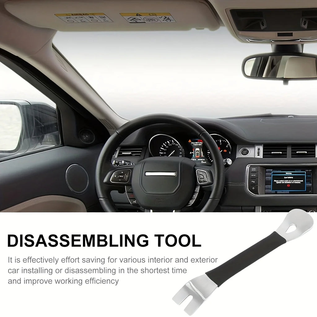 Auto Trim Removal Tool - Car Audio & Door Panel Pry Bar with Ergonomic Black Grip for Interior Disassembly, Qme