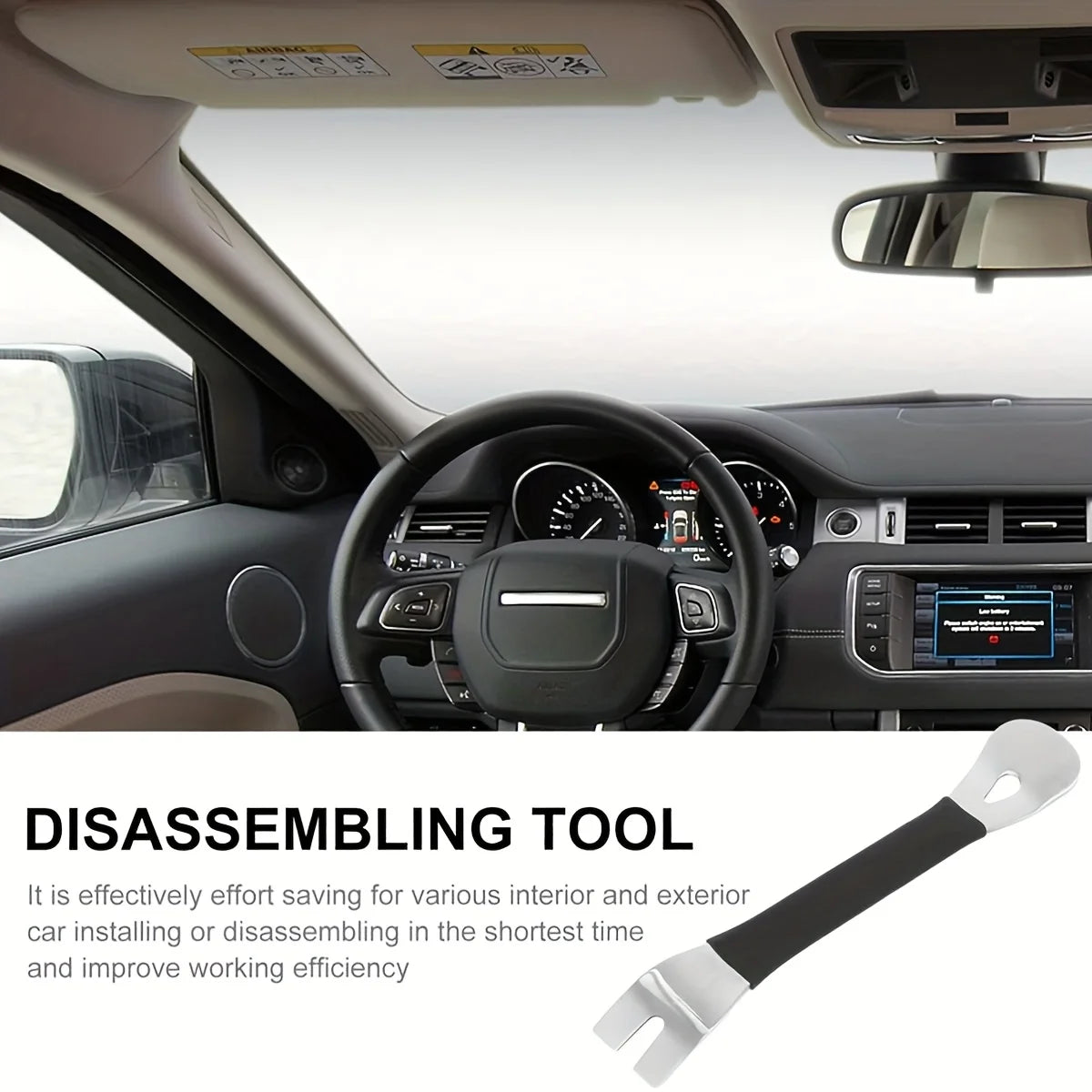 Auto Trim Removal Tool - Car Audio & Door Panel Pry Bar with Ergonomic Black Grip for Interior Disassembly, Qme