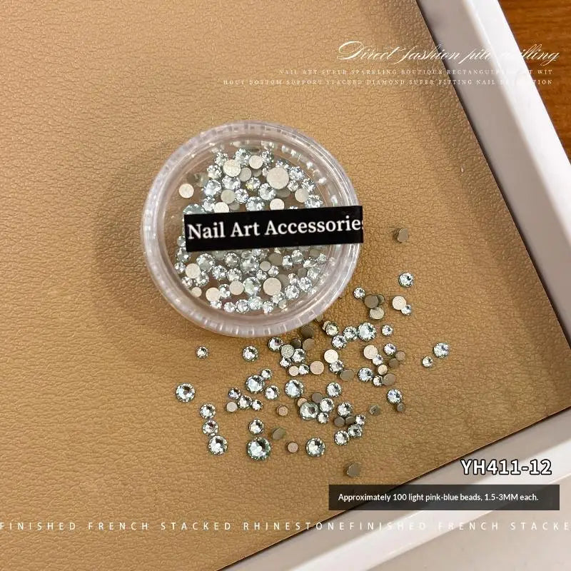 Glitter Glass Crystal Rhinestones Clear Flat Back Personalized Nail Qme 12