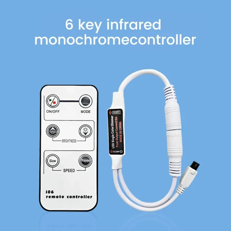 3pcs Mini Infrared Remote Control Dimmer for Single Color LED Ribbon Strip LED Tape DC5-24V 30W 72W IR 6 Key Remote Controller Qme