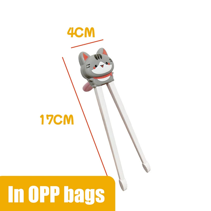 1 Pair Baby Kids Training Tableware Food Sticks Cartoon Animal Chopsticks For Children Cute Cat Elementary Learning Chopstick. Qme A2