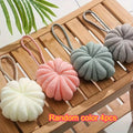 Cute Pumpkin Shaped Bath Sponge, Soft PE Mesh Shower Loofah, Exfoliating Bath Ball With Hanging Rope, 4 Colors Qme Random color 4pcs