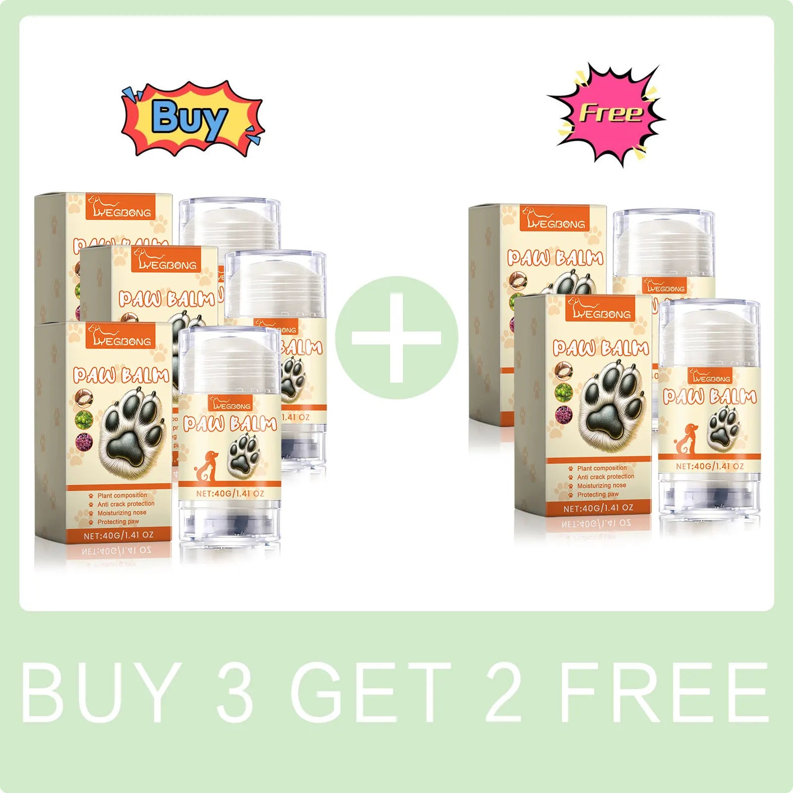 Pet Paw Balm Noses Paws Moisturizer Repair Dry Cracked Cat Foot Care Protector Lick Safe Repair Dry Cracked Dog Care Supplies Qme Buy 3 Get 2 Free