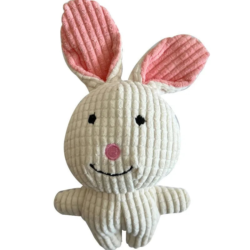 Lovely Sound-making Dog Playthings Corduroy Animal Chews Puppies Qme rabbit M