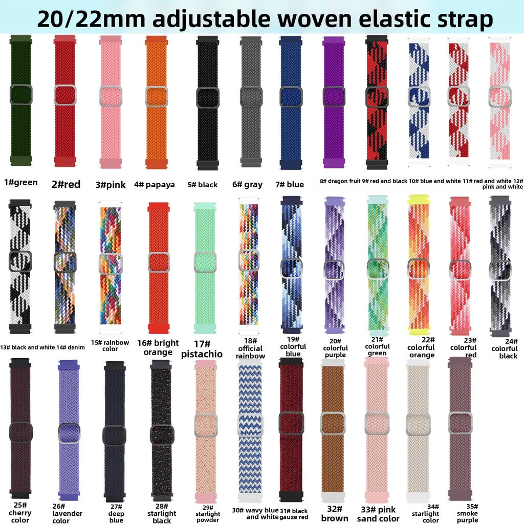 A Applicable Samsung watch567 strap Redmi watch 5 adjustable braided strap Huawei gt6/4/5 strap Qme
