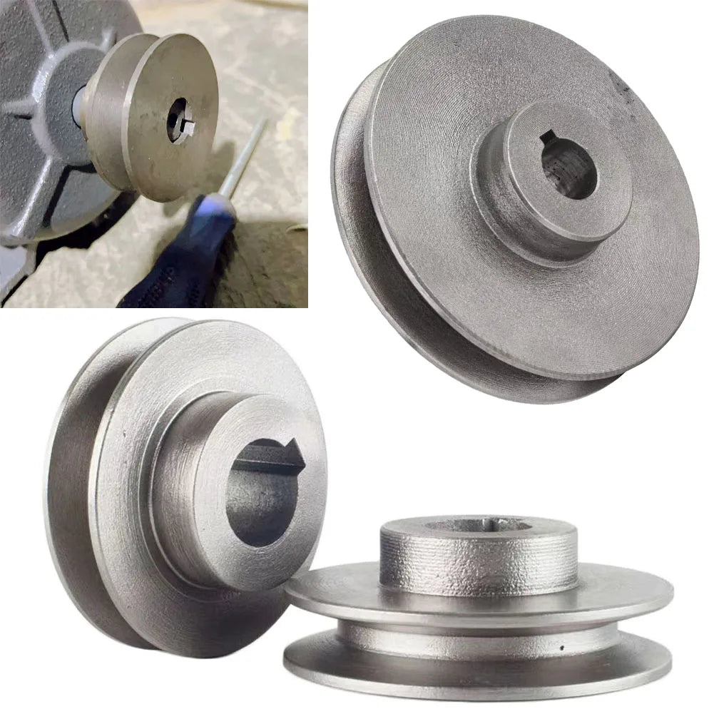 1 Pc V-Belt Pulley A Type Sinlge Slot Pulley Motor Wheel Cast Iron Dia Main Shaft Wheel Air Pump Parts Power Tool Accessory Qme 19x70