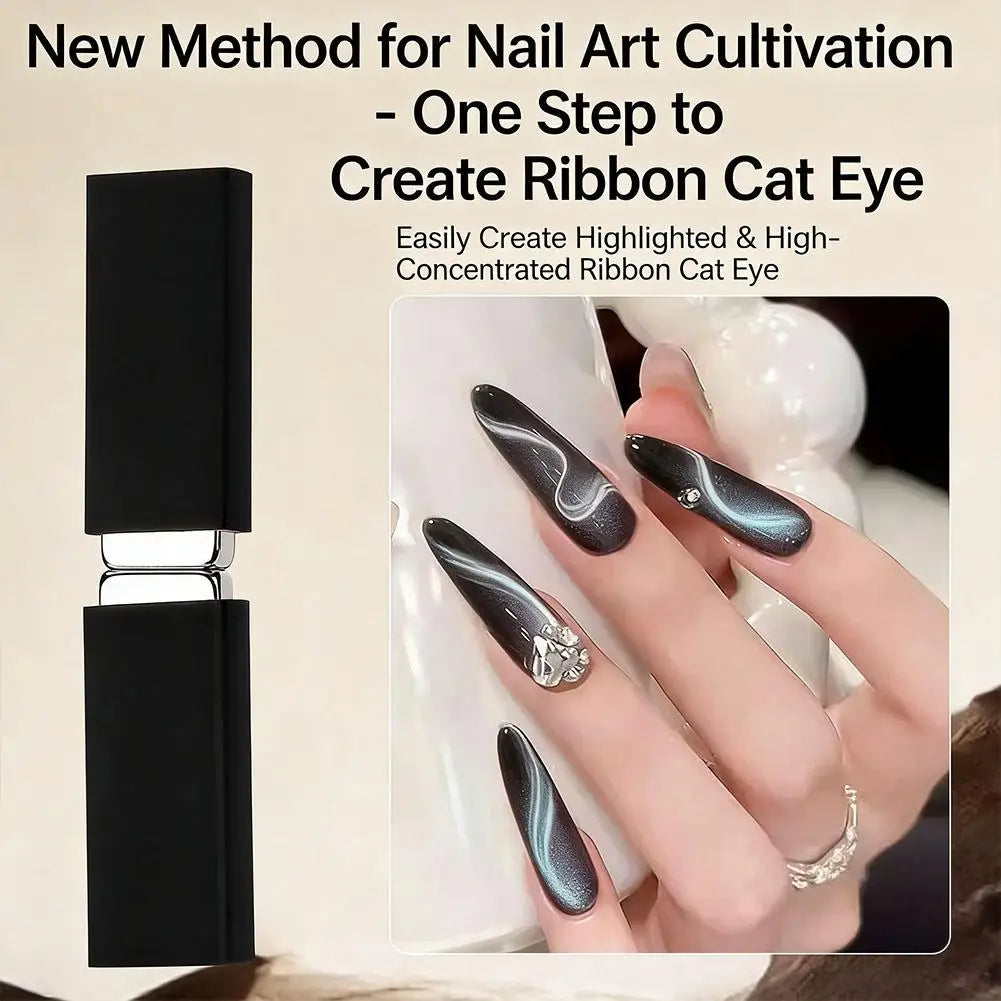 Ribbon Cat Eye Nail Art Magnetic Stick for Gel Nail Polish French Starry Glass Bead Effect Cat Eye Magnet Manicure DIY Tool Z9G3 Qme