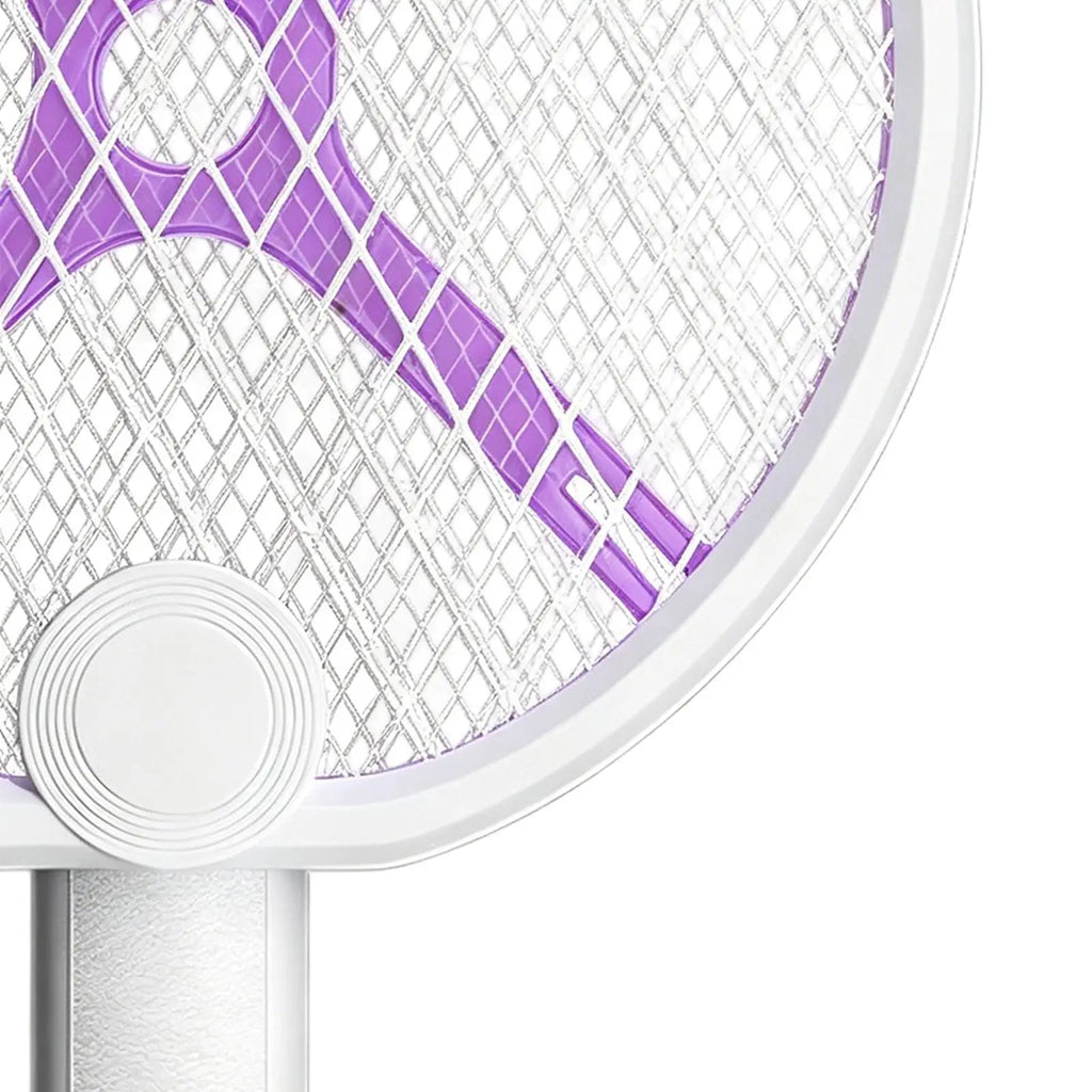 Electric Fly Swatter Rechargeable 2-in-1 Foldable Gnat Zapper Racket With Attractant Light Portable Electric Fly Swatter For Qme