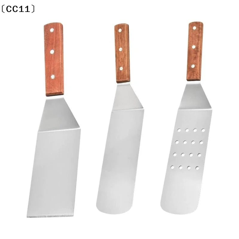 Stainless Steel Spatula Grill Scraper Non Stick Durable Barbecue Qme