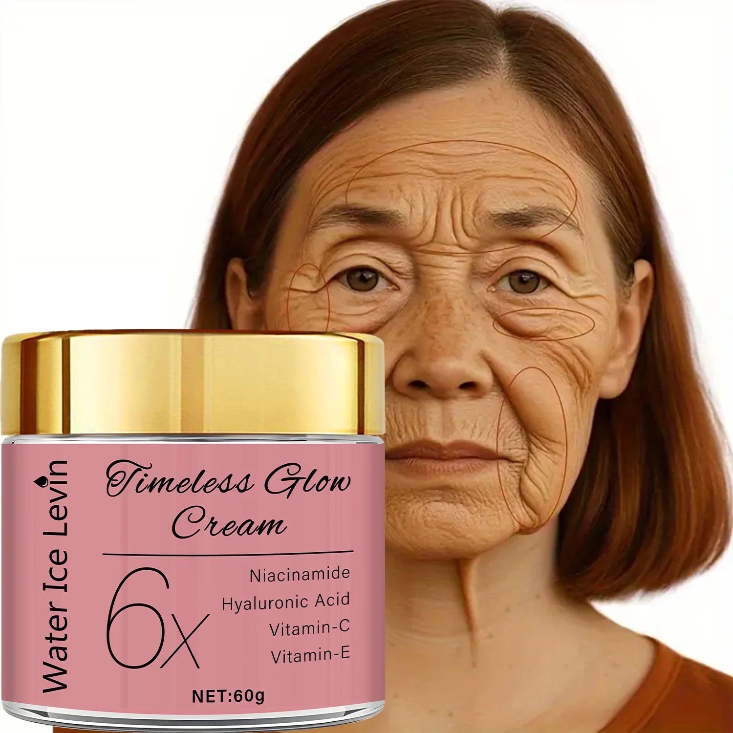 Timeless Glow Face Cream with Niacinamide, Hyaluronic Acid & Vitamin C - Brightening & Moisturizing for Softer, Radiant Skin Qme