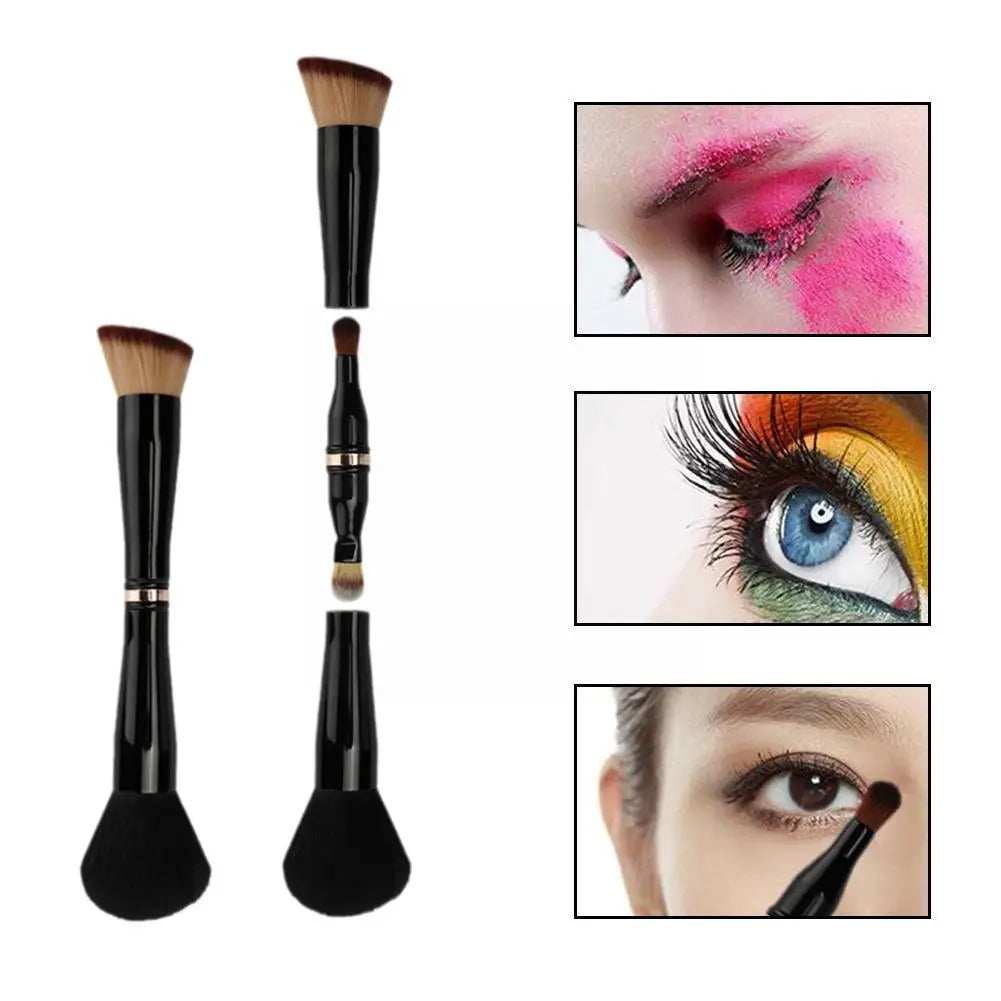 4 In 1 Makeup Brush With 4 Heads Set Concealer Makeup Brush For Foundation Blusher Eye Shadow Double Ended Travel Makeup Brushes Qme