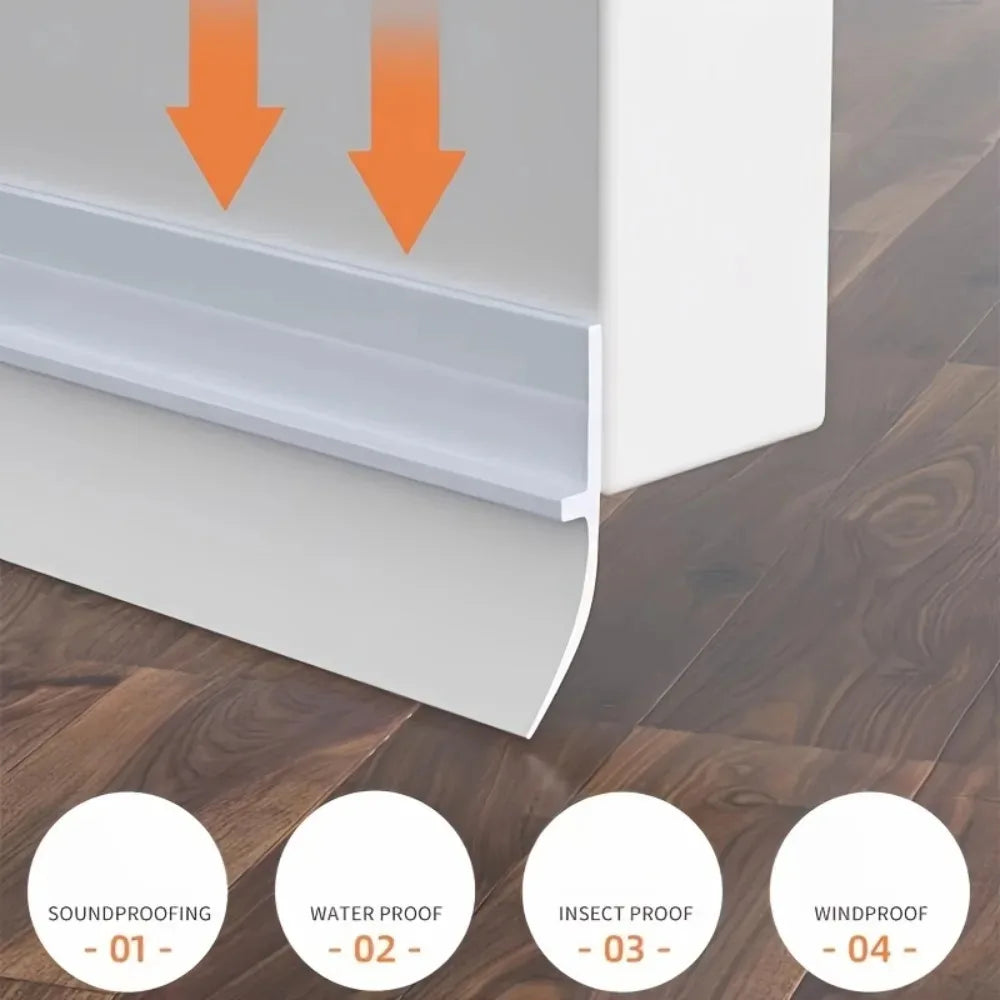 PVC Door Bottom Seal Strip Self-adhesive Soundproof Under Guard Gap Qme