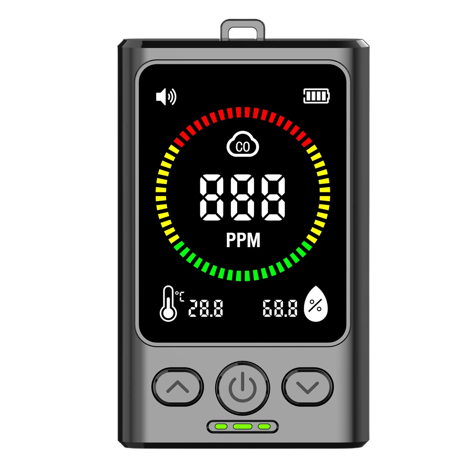 3-in-1 Carbon Monoxide Detector Rechargeable CO Detector with LCD Display Temp Humidity Monitor for Home Hotel RV Qme Black