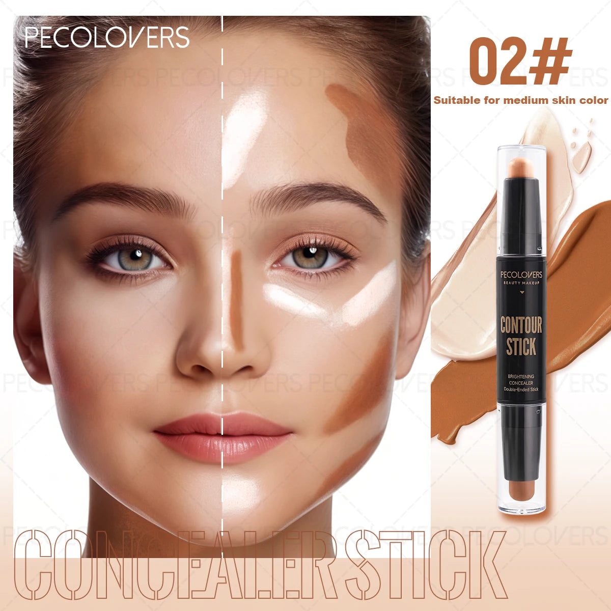 Contour Stick Creamy Texture Non-caking Long-lasting Daily Travel Qme 02