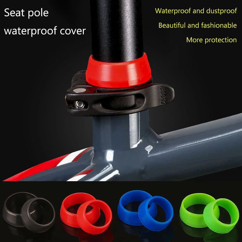 Bicycle Silicone Waterproof Mountain Bike Seat Post Protection Rubber Qme