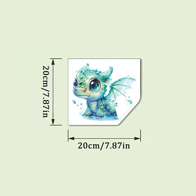 Self-adhesive Removable Home Bathroom Decor Fluorescent Blue Dragon Qme A