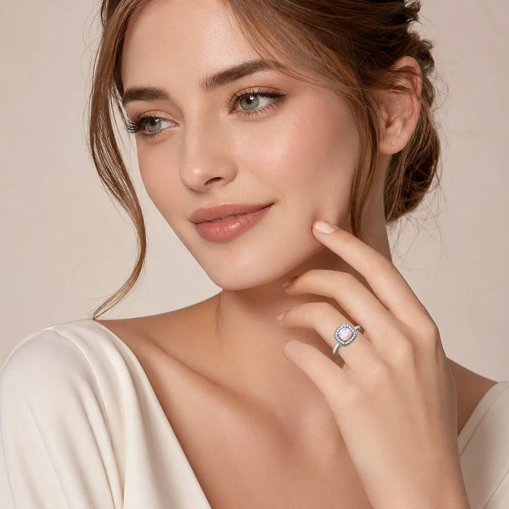 Ring Iridescent,Fine Jewerly For Women,2022 Spring Brand New Classic Vintage Gift In 925 Sterling Silver Qme