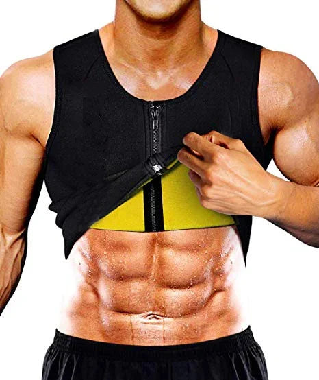 Men Body Shaper Waist Trainer Sauna Suit Sweat Vest Slimming Underwear Weight Loss Shirt Fat Burner Workout Tank Tops Shapewear Qme BK 3XL