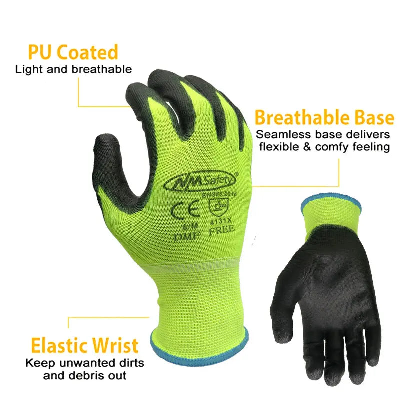 5pairs 500 Labor Protection Rubber Gloves Elastic Anti-slip Wear-resistant Soft Breathable Latex Foam Qme