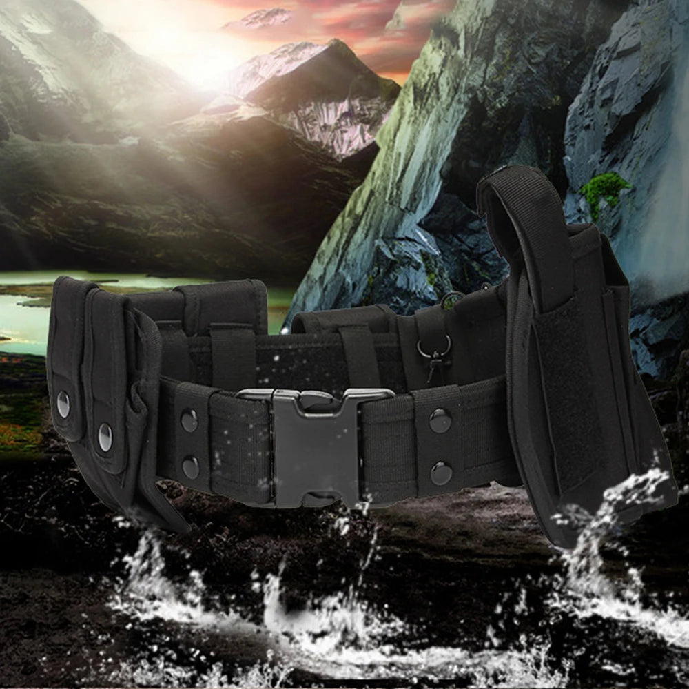 Tactical Waist Belt Training Duty Security Equipment Set Multifunctional Nylon Waterproof Waist Bag Ten Piece Set Accessories Qme