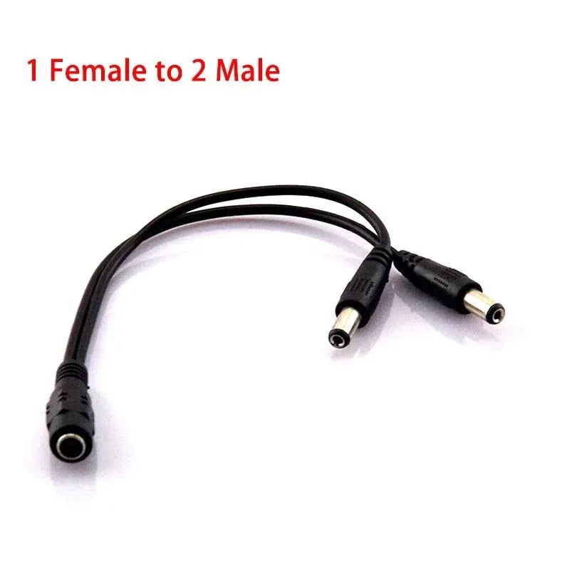 50PCS 1 to 2 DC Cable 12Vdc Power Splitter Branch Cord for Surveillance LED Power Supply Qme