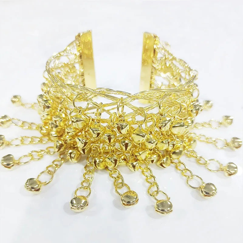 Classic Ethnic Style Miao Open Bell Bracelet Dance Performance Clothing Arm Ring Accessories Jewelry Qme