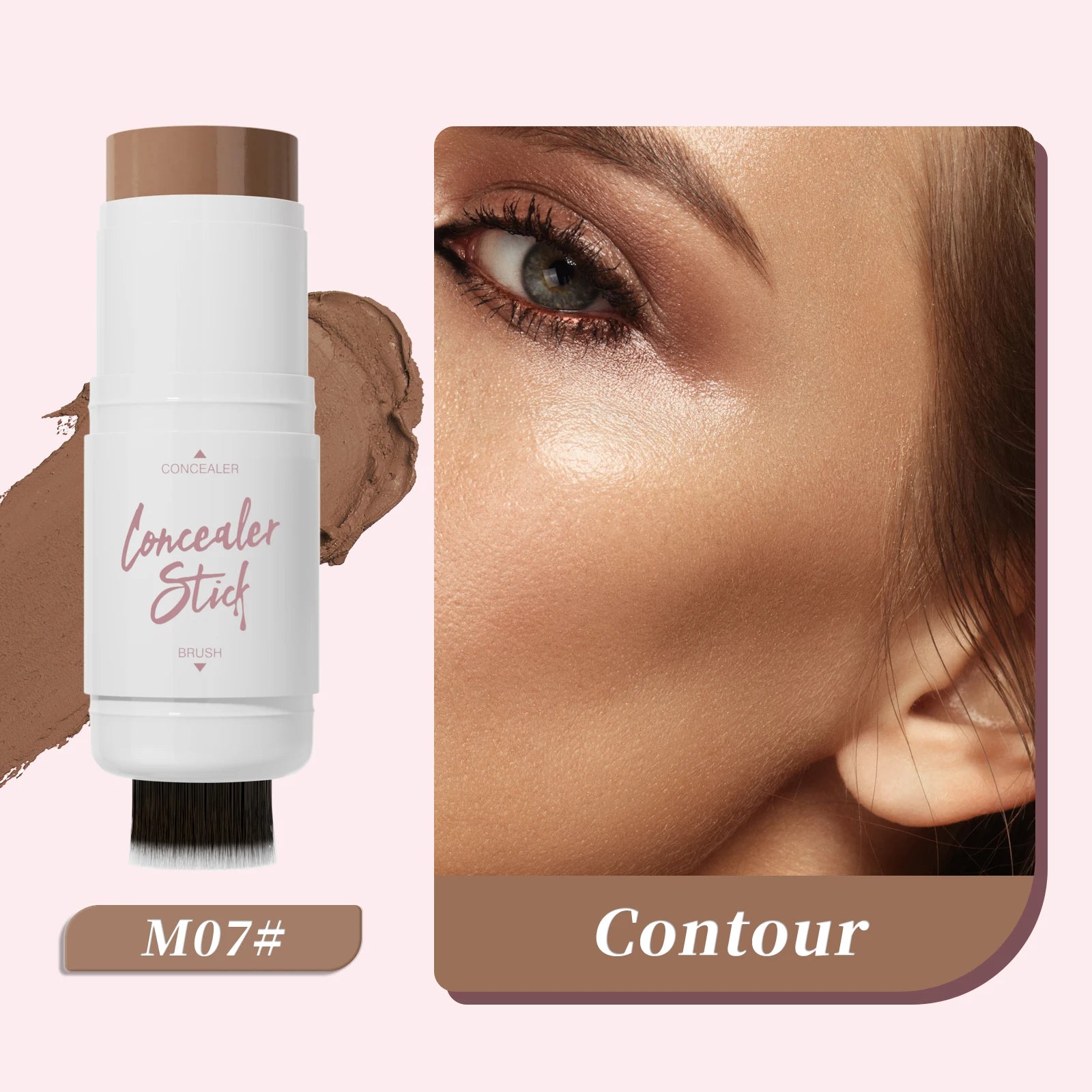 Double Head Highlighter Stick Natural Waterproof Silky Smooth Stereoscopic Nose Shadow Concealer Makeup Qme 9509-7
