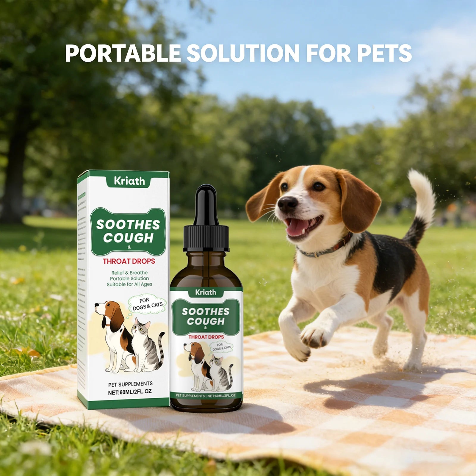 Pets Herbal Throat-Moistening Nutritional Liquid Soothing Throat Support Respiratory Health Aid Digestion Dogs Care Supplements Qme